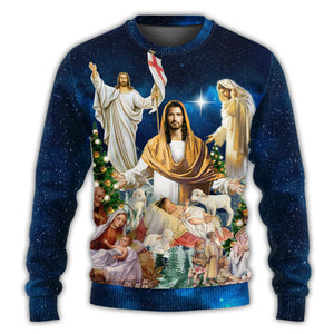 Jesus Miracle Night Ugly Christmas Sweaters