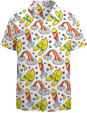 Banana Pride Month Rainbow Lgbt Print Summer - Hawaiian Shirt