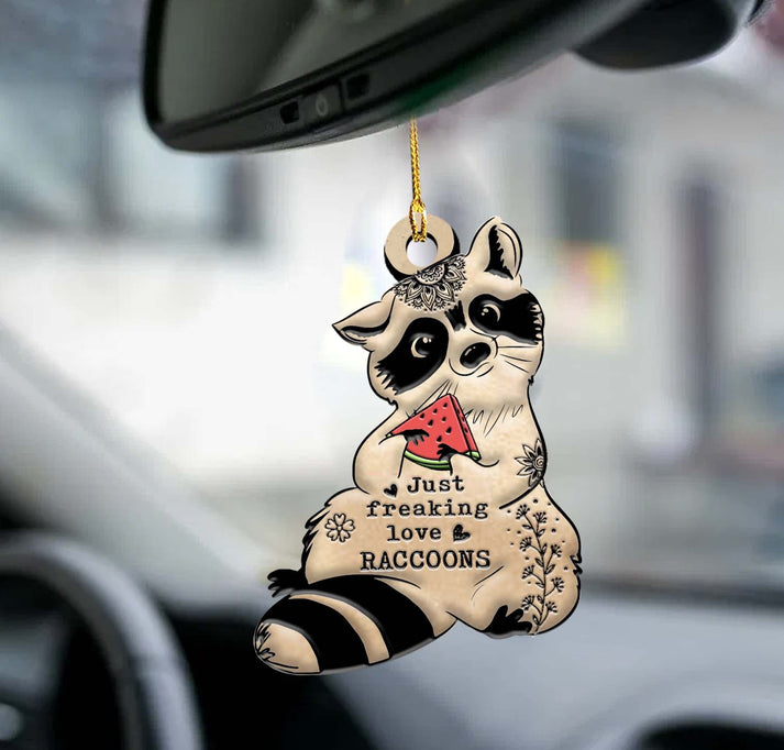 Raccoon Freaking Love Two Sided Ornament - Gift For Animal Lovers