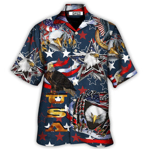 America Love Eagle Freedom Happy Independence Day - Hawaiian Shirt