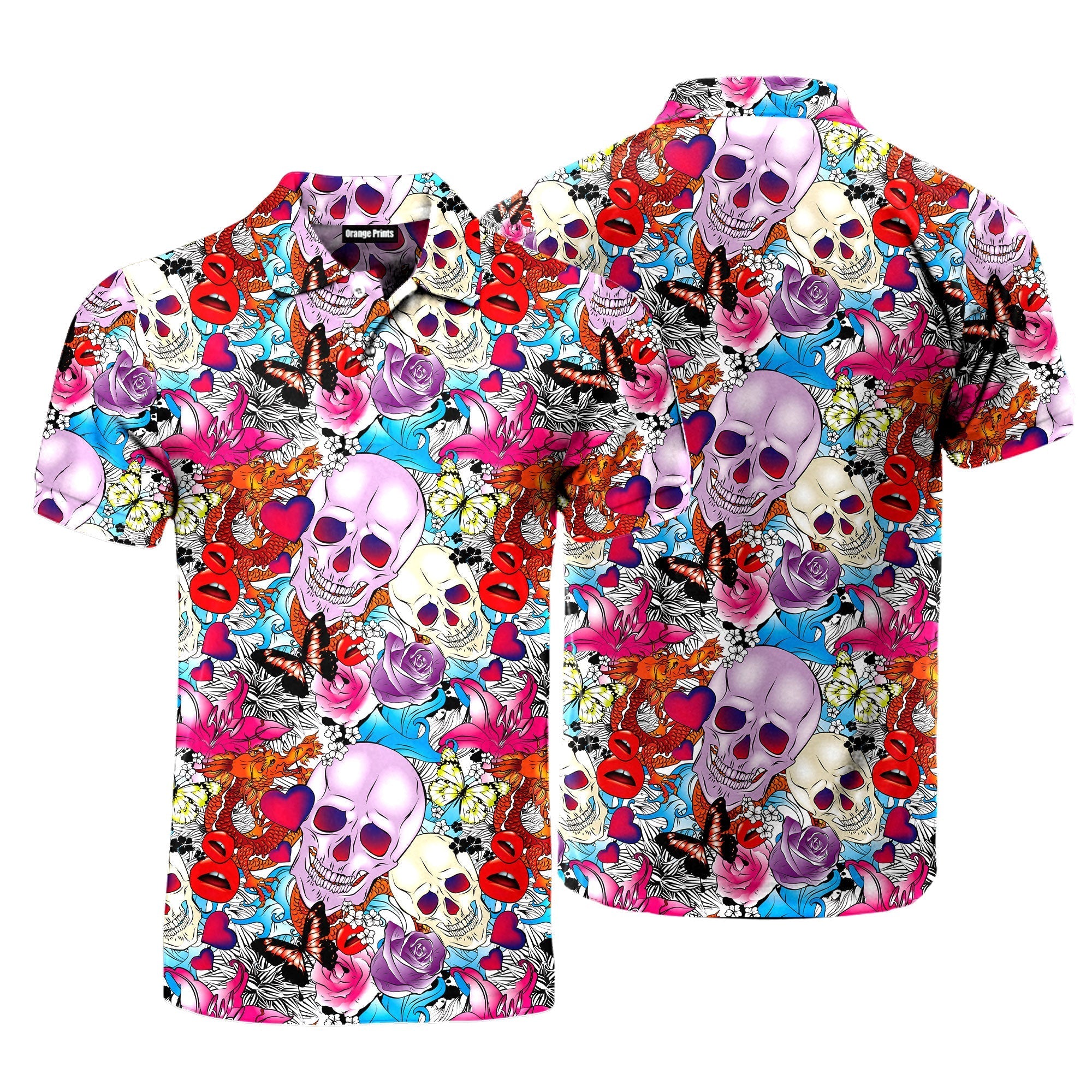 Skulls And Roses Polo Shirt For Men