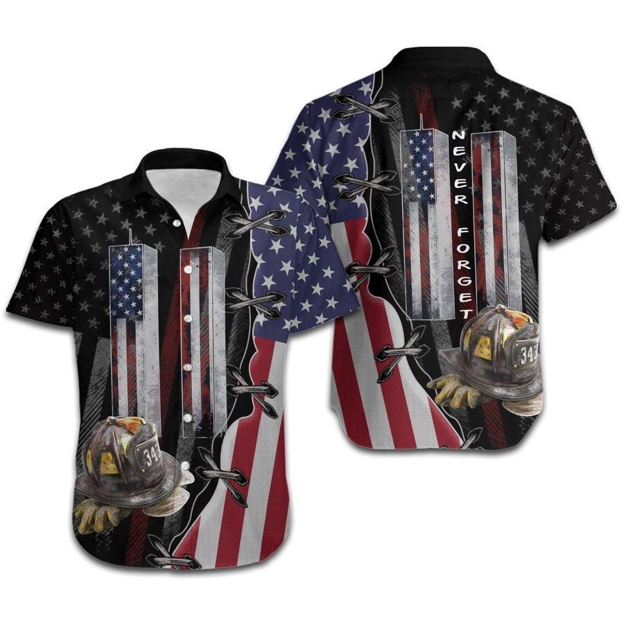 Never Forget Firefighter - For Men And Women - Hawaiian Shirt