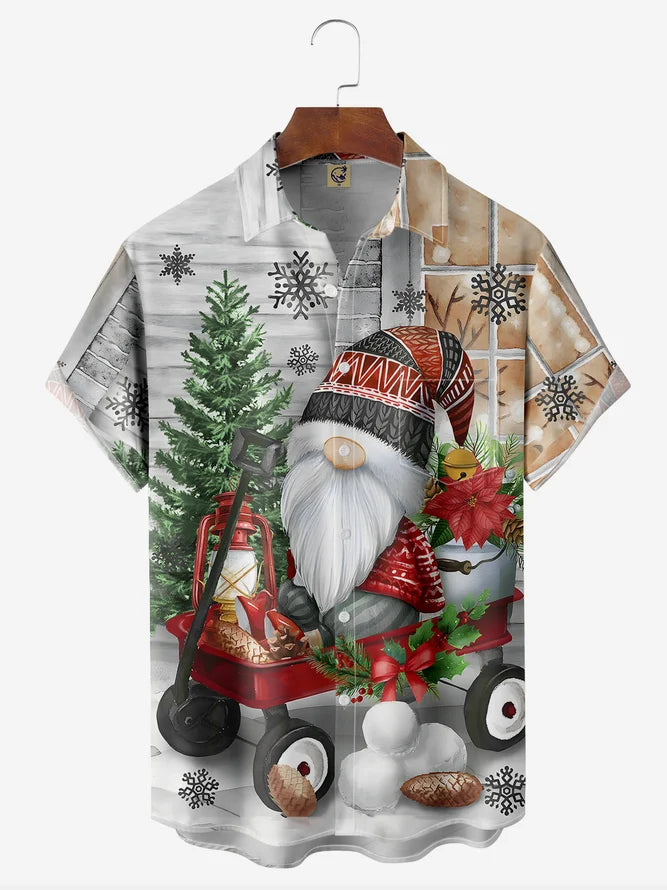 Christmas Gnome And Snowflake - For Men And Women - Hawaiian Shirt