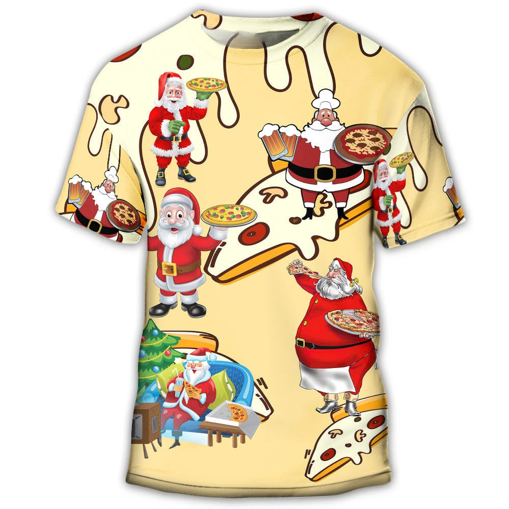 Christmas Santa Eating Pizza. It's Yummy T-Shirt