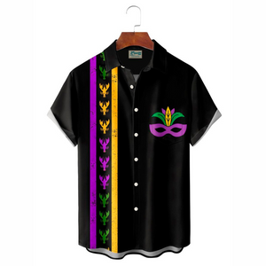 Mardi Gras Mask And Feurdelis - Gift For Family, Friends - Hawaiian Shirt