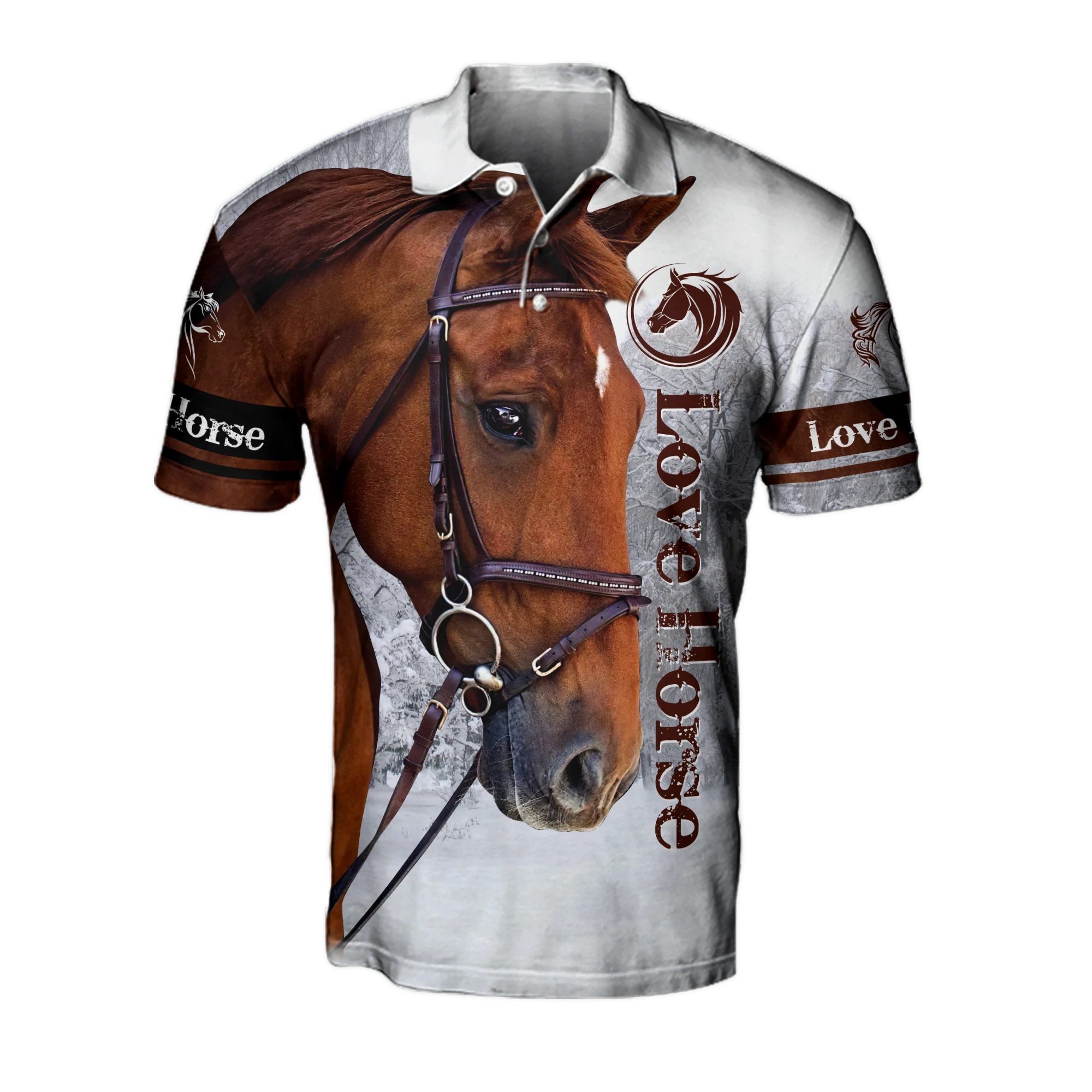 Love The Brown Horse Polo Shirt For Men