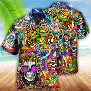 Hippie Skull Rock And Roll - Hawaiian Shirt