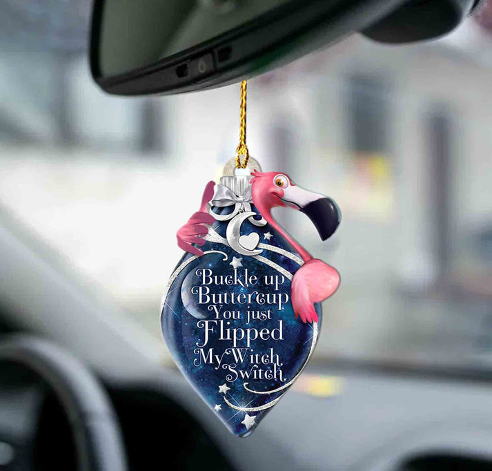 Flamingo Buckle Up Two Sided Ornament - Gift For Bird Lover