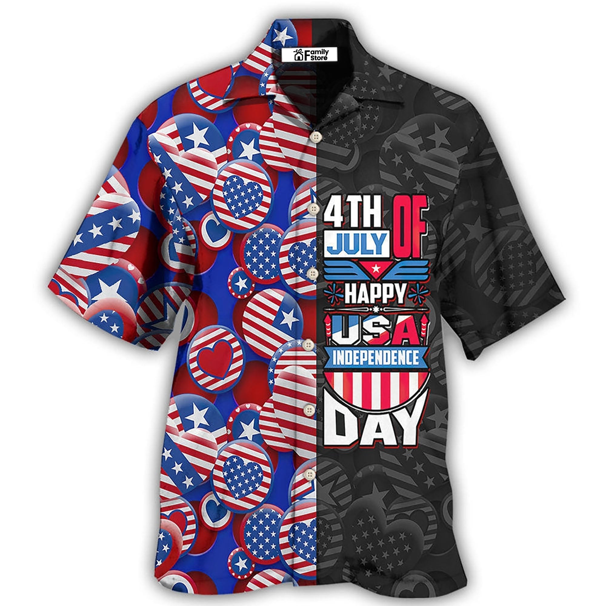 America Independence Day Fourth Of July Happy USA -  Hawaiian Shirt