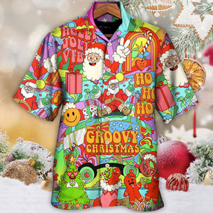 Christmas Hippie Santa Bus Peace - Hawaiian Shirt