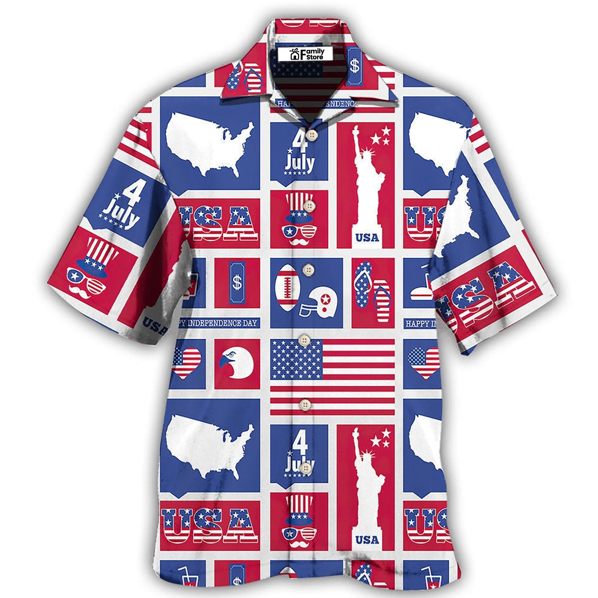 America Independence Day Happy -  Hawaiian Shirt