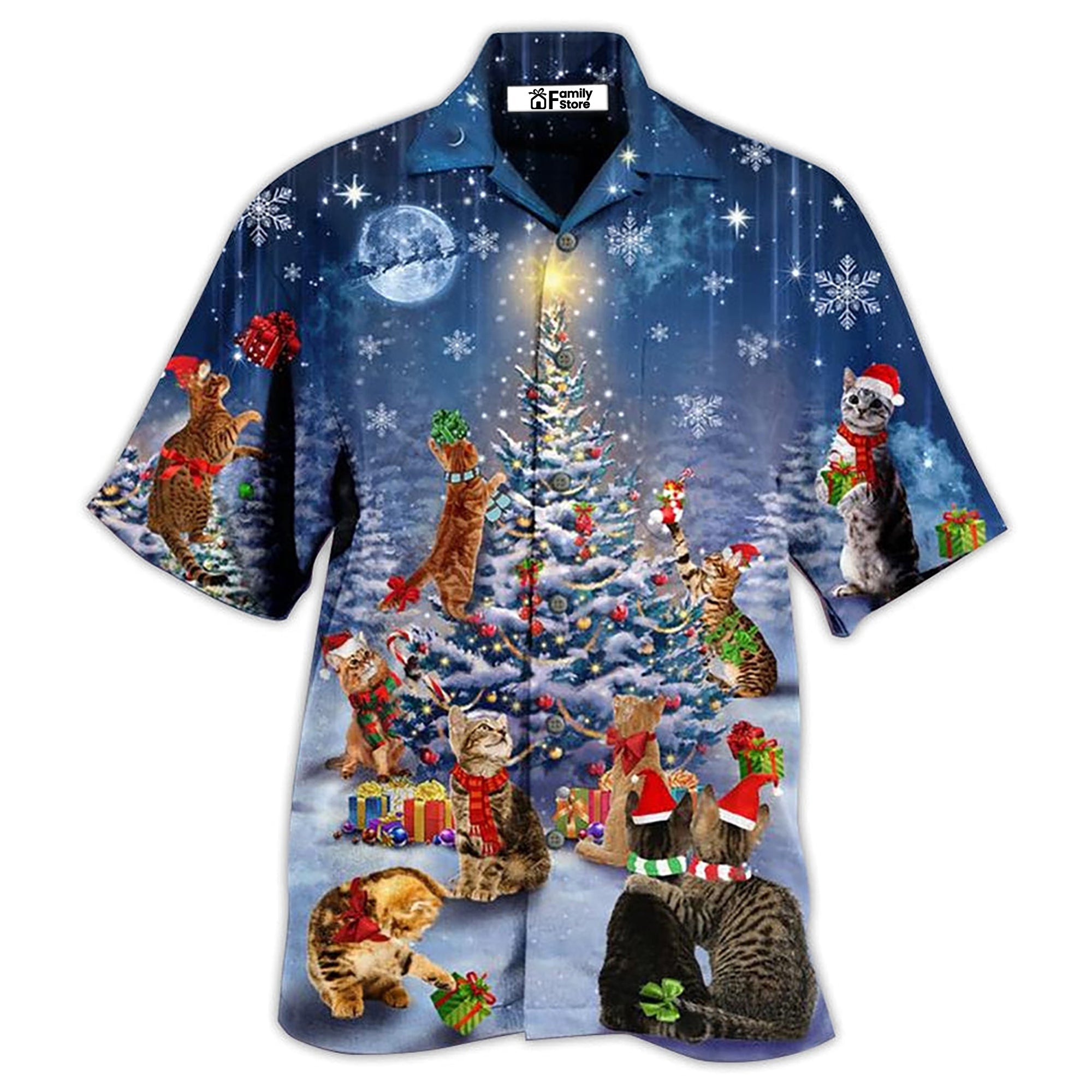 Cat Love Merry Christmas - Gift For Men And Women - Hawaiian Shirt