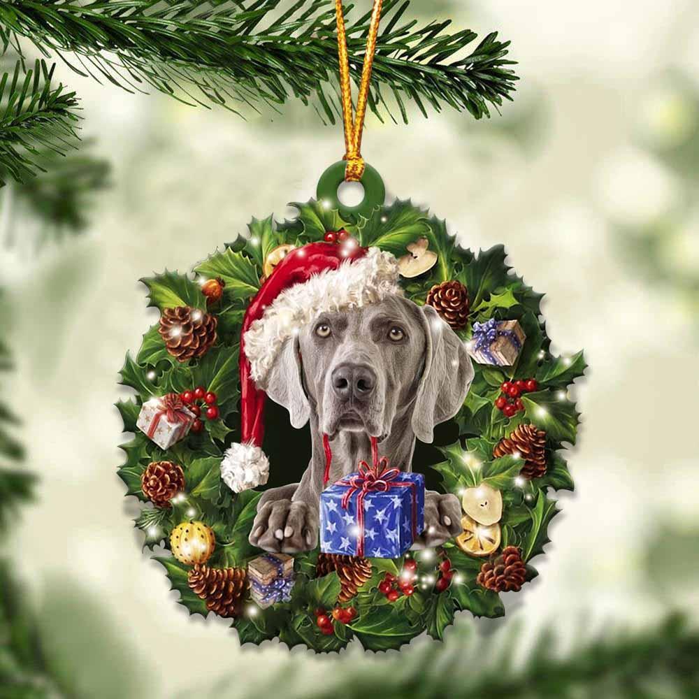 Weimaraner And Christmas Ornament - Gift For Dog Lovers