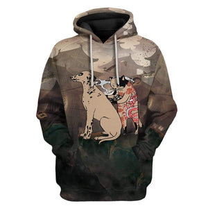 Tattoo Yakuza Dog And Cat - Hoodie 