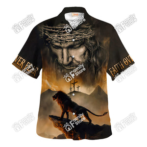 Jesus Lion Faith Over Fear - Hawaiian Shirt