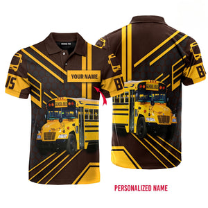 Custom Name School Bus Driver - Personalized Men Polo Shirt