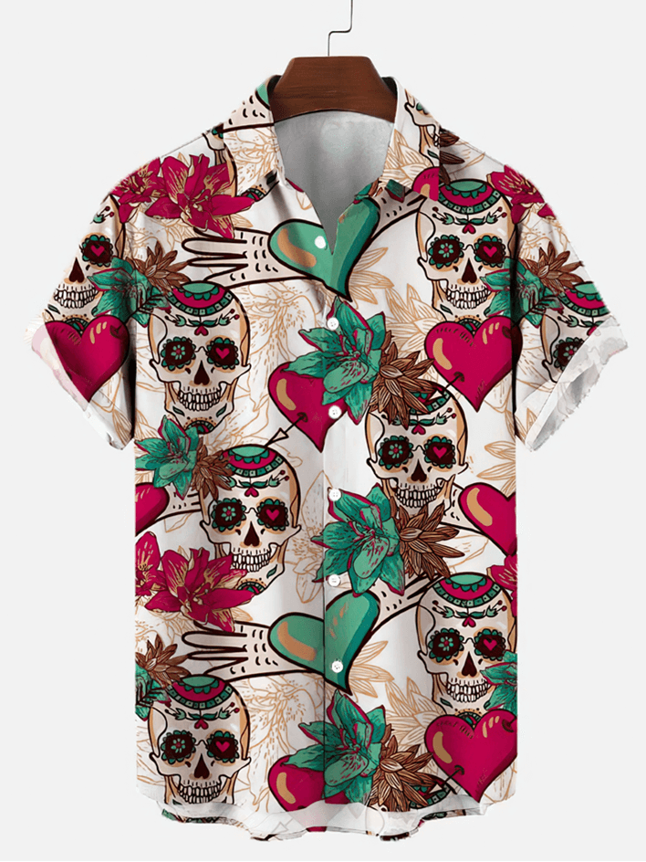 Vintage Horror Skull Rock - Hawaiian Shirt