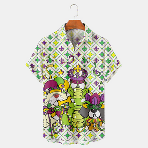 Mardi Gras The Fleurdelis And Cute Animals - Hawaiian Shirt