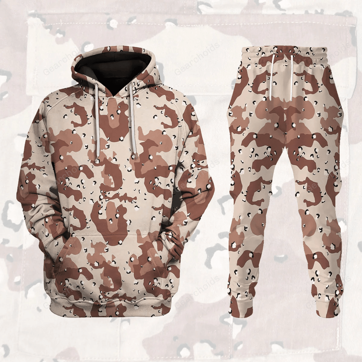 Desert Battle Dress Uniform US Chocolate Chip Hoodie Sweatshirt Sweatpants