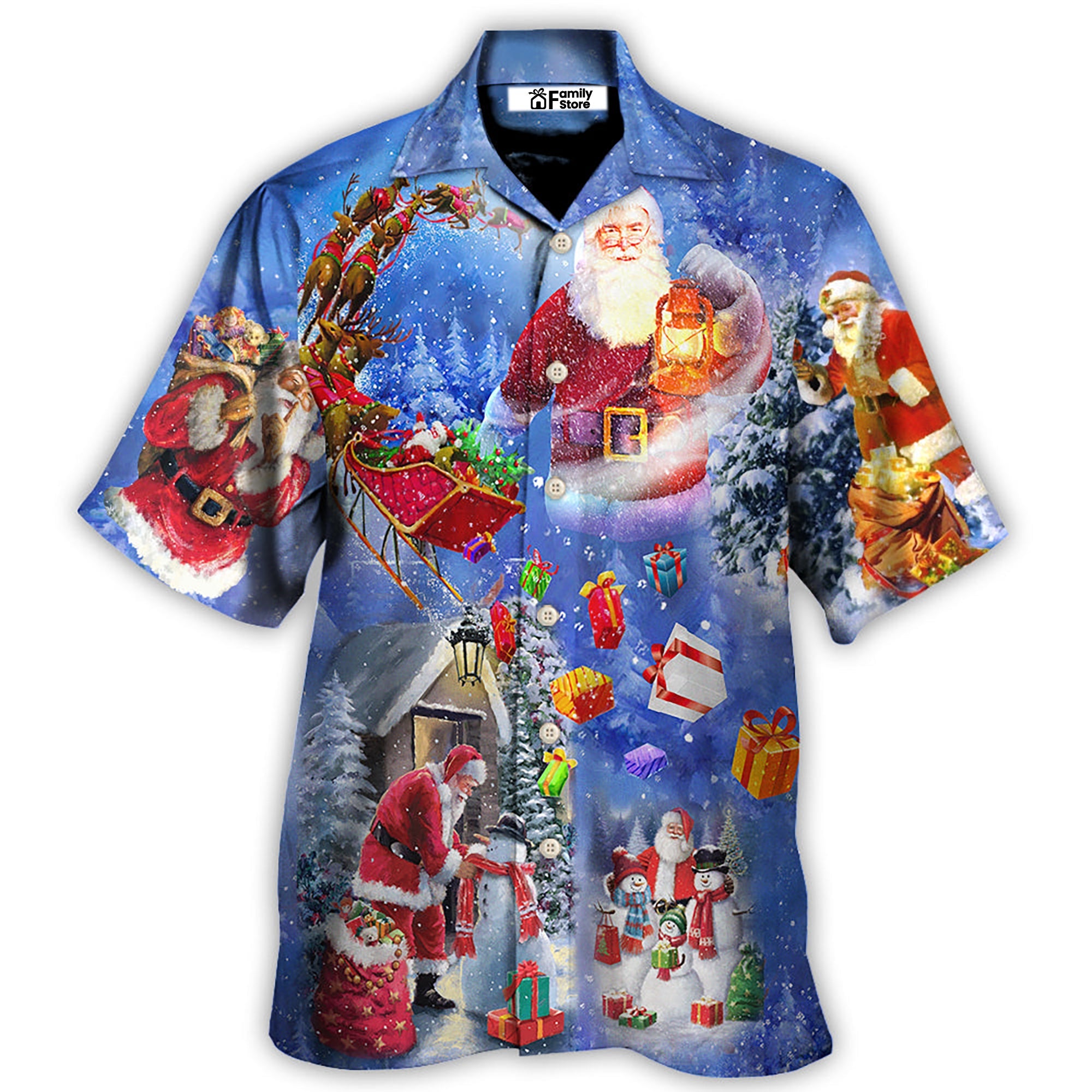 Christmas Merry Xmas Santa Claus Is Coming To Town - Hawaiian Shirt