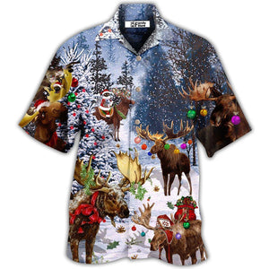 Christmas Merry Christ Moose - Gift For Men And Women - Hawaiian Shirt