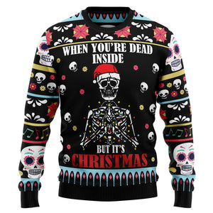 Skull Inside Christmas Ugly Sweater