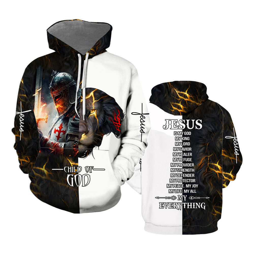 Jesus Is My Lord Knight Child Of God - Hoodie 