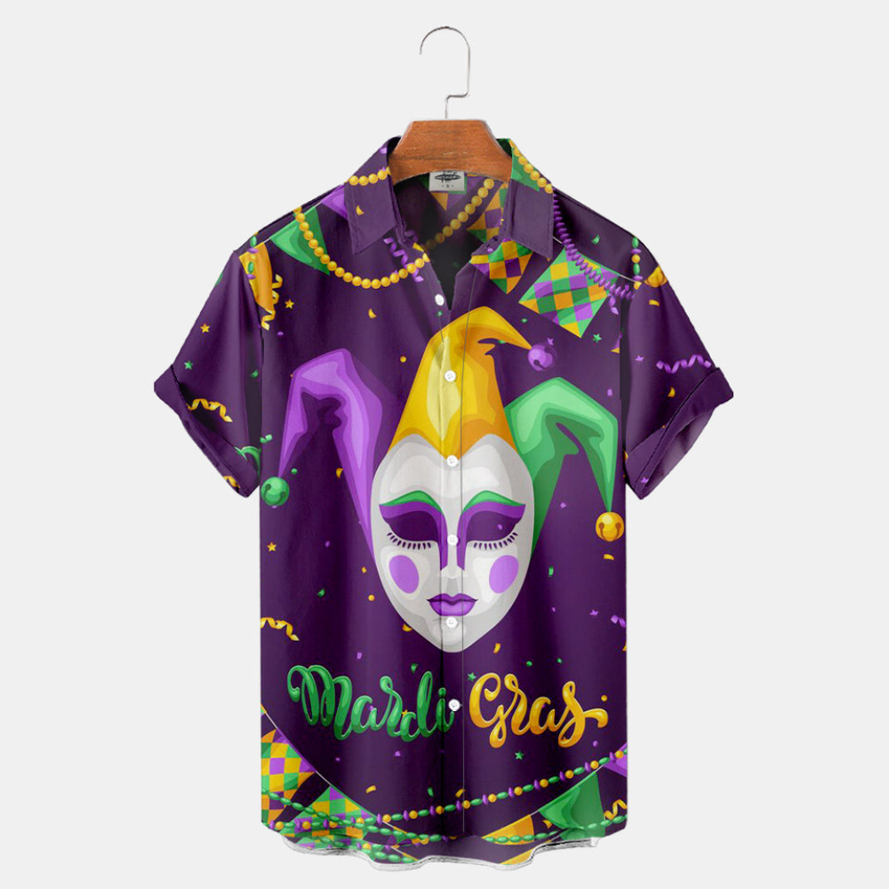 Mardi Gras Carnival Mask - Hawaiian Shirt