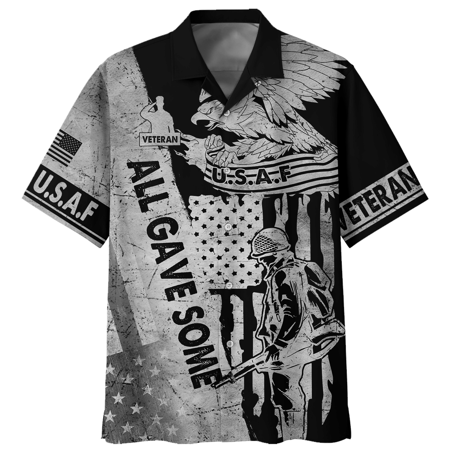 Air Force Eagle And Soldiers All Gave Some Gray - Hawaiian Shirt