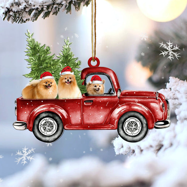 Pomeranian Red Car Ornament - Gift For Dog Lover