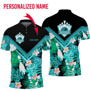 Custom Name Team Bowling Green Tropical - Personalized Men Polo Shirt