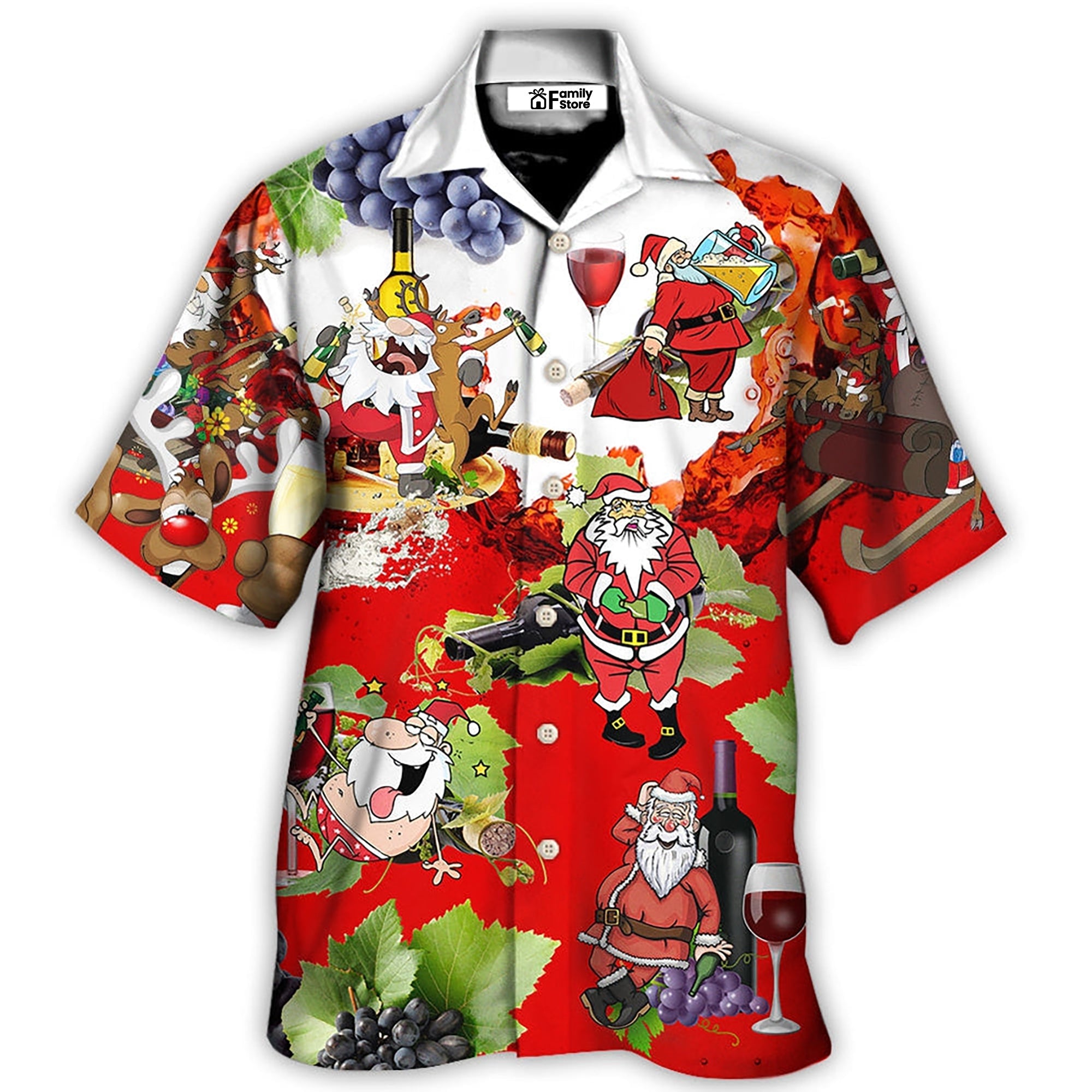 Christmas Santa Get Drunk At Party - Hawaiian Shirt