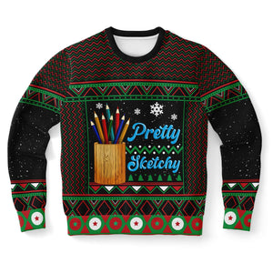 Pretty Sketchy Artist Ugly Christmas Sweater