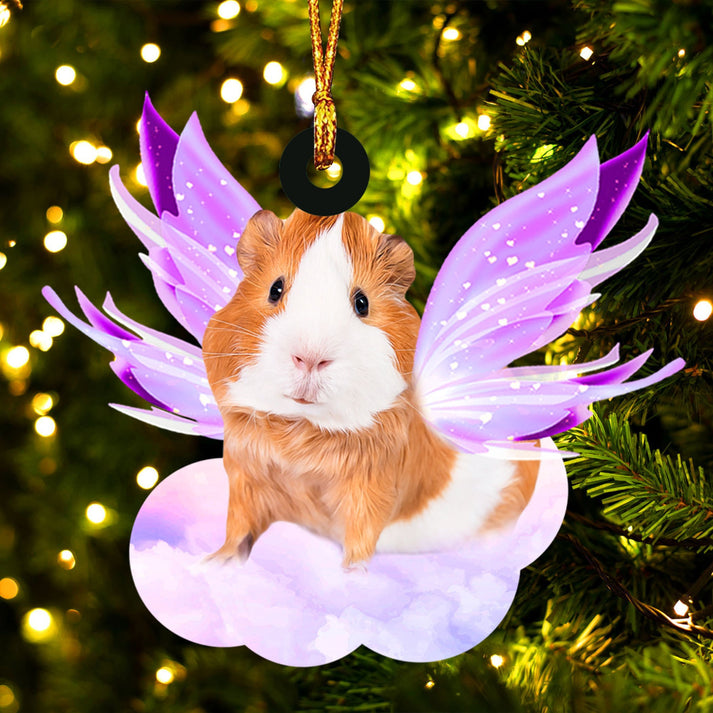 Guinea Pig And Wings Ornament - Gift For Animal Lover