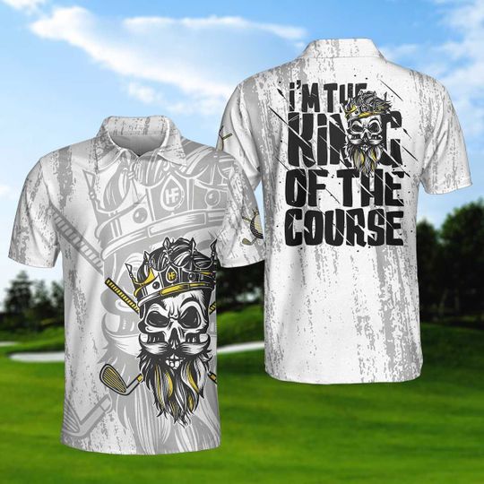 I'm The King Of The Course Golf Short Sleeve Polo Shirt For Men