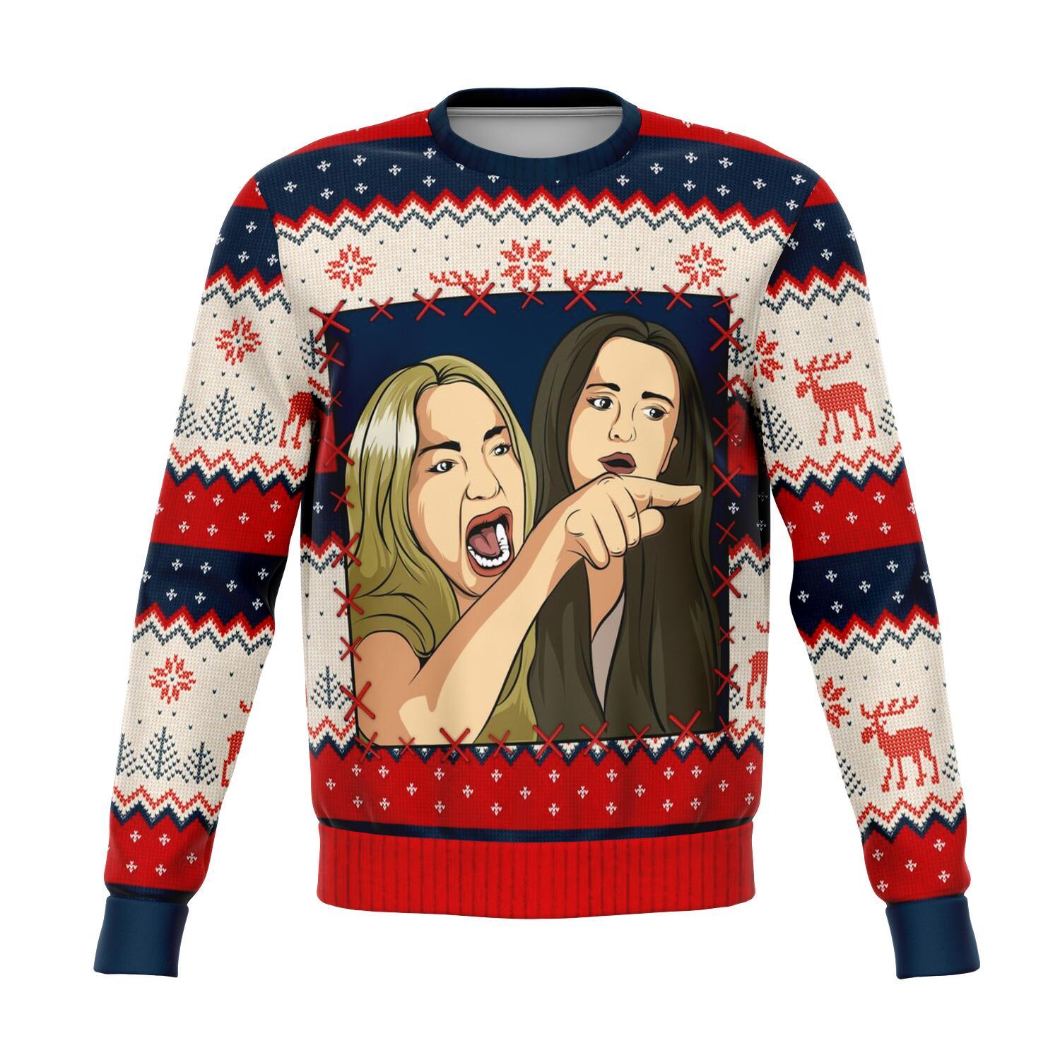 Woman Yelling At Smudge The Cat Meme V2 Christmas Ugly Sweater