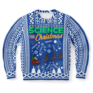 Science For Christmas Blue Ugly Sweater