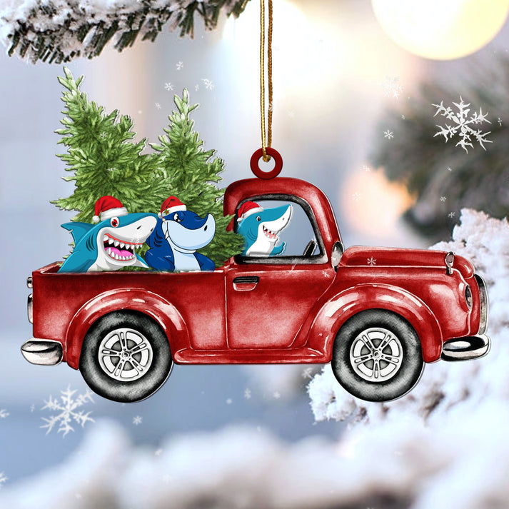 Shark Red Car Ornament - Gift For Shark Lover