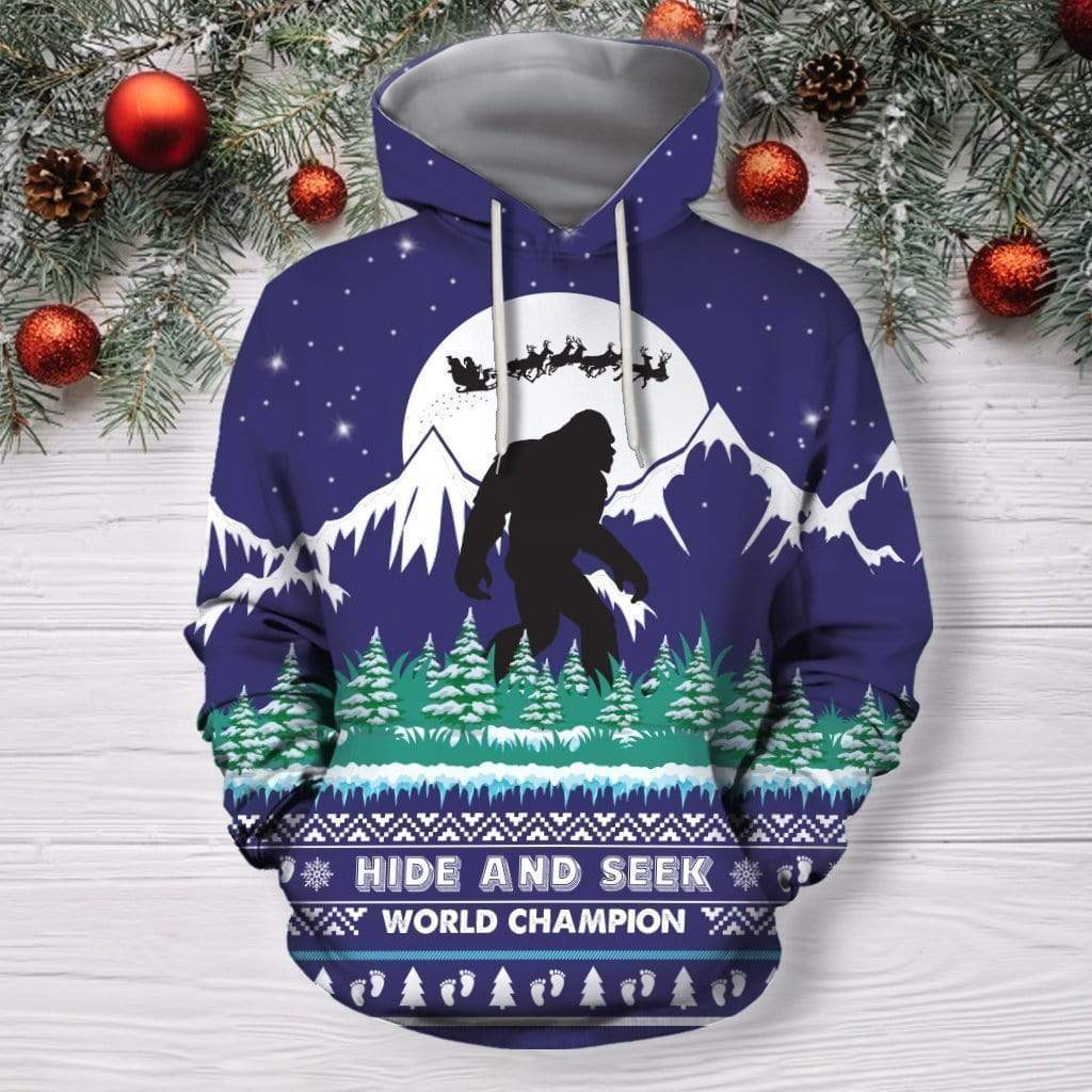 Bigfoot Christmas World Champion Hide And Seek - Hoodie