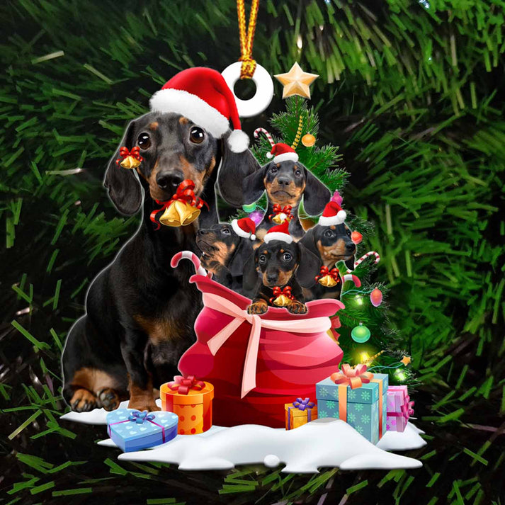 Dachshund And Gift Bags Ornament - Giftf For Dog Lover