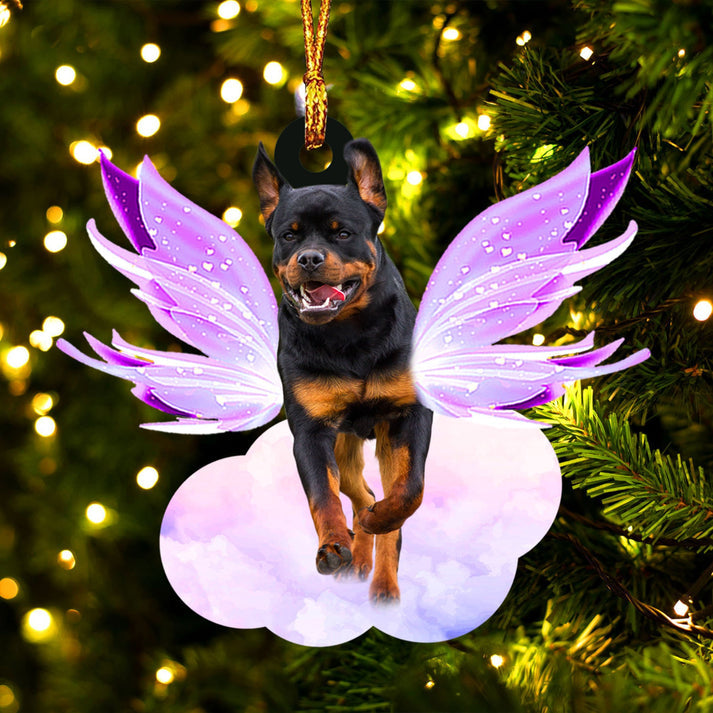 Rottweiler And Wings Ornament - Gift For Dog Lover