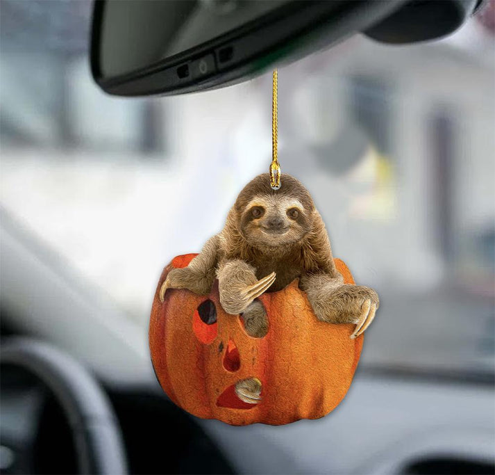 Sloth Lovely Pumpkin Two Sided Ornament - Gift For Animal Lover