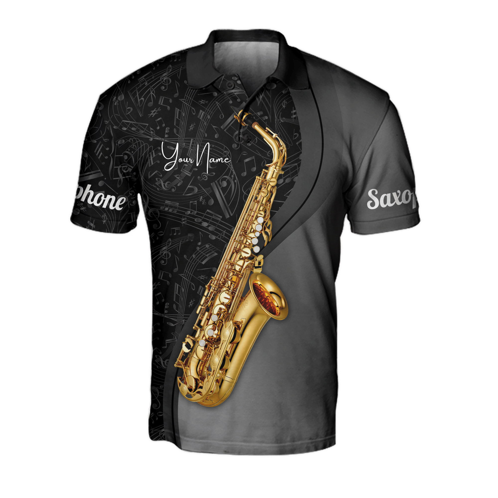 Personalized Saxophone Shirt Jazz Saxophone Instrument Music Polo Shirt