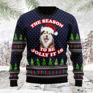 The Season To Be Jolly Siberian Husky Ugly Sweater