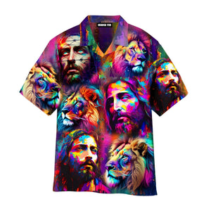 Jesus Lion Neon - Gift For Men And Women - Hawaiian Shirt