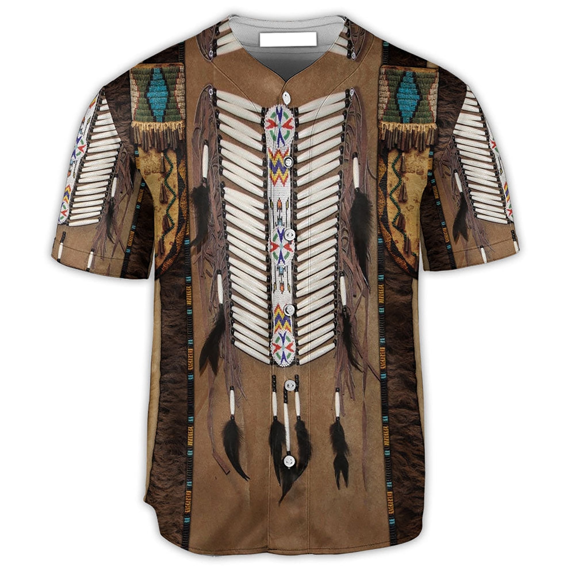 Native American Colorful Art Style - Baseball Tee Jersey