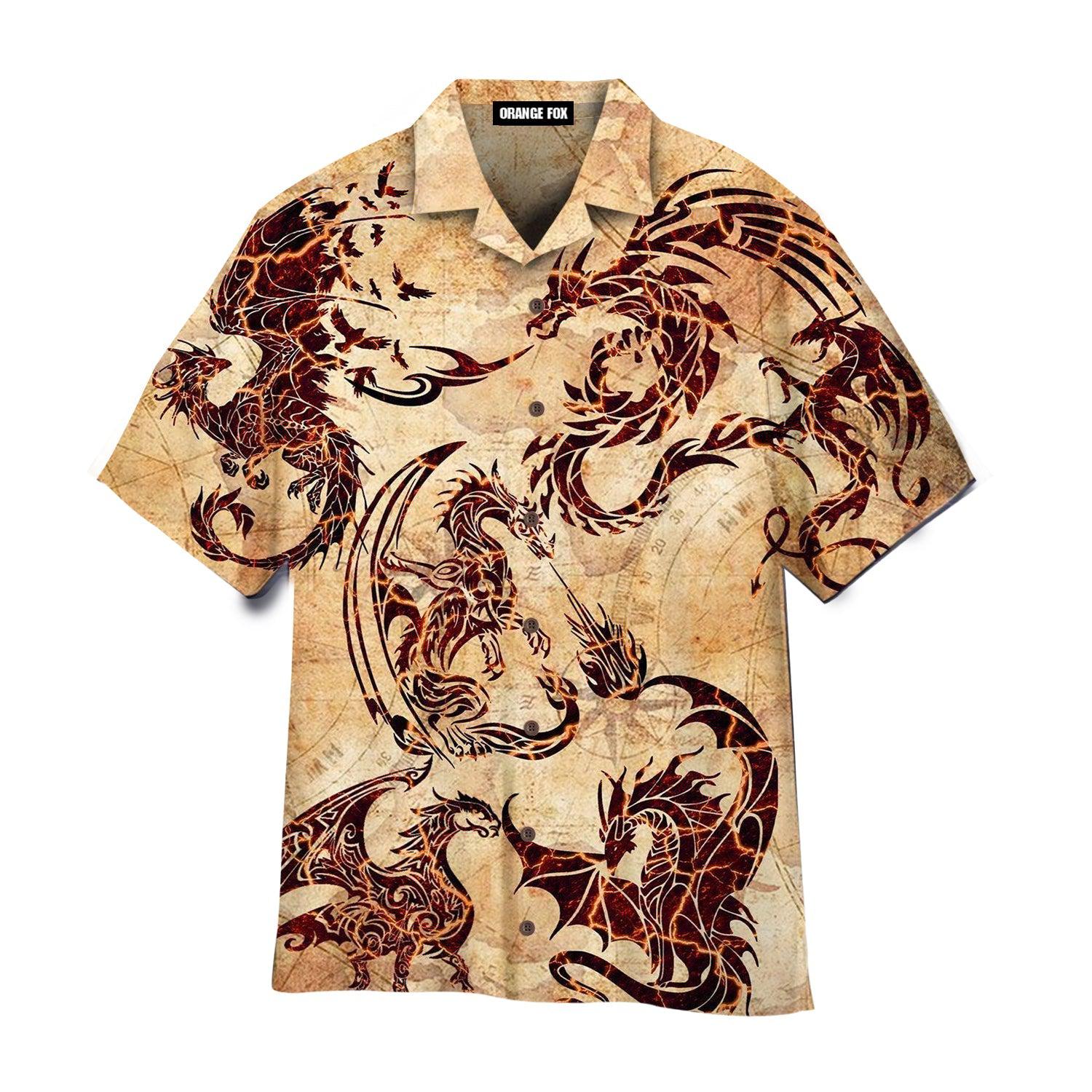 Vintage Dragon Viking Tattoo Hawaiian Shirt For Men & Women