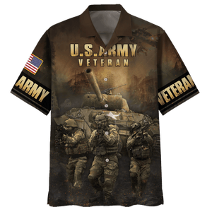 Us Amry Picture Of Soldiers And Tank - Hawaiian Shirt