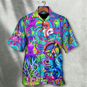 Hippie Funny Octopus Colorful Tie Dye Art Style 2 - Hawaiian Shirt