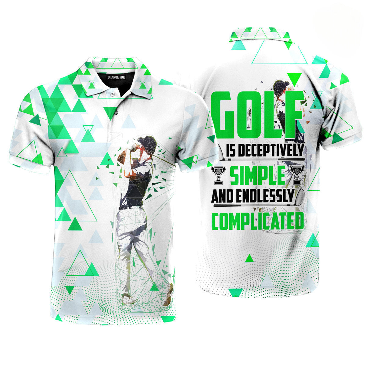 Golf Is Deceptively Simple Complicated Green Polo Shirt For Men